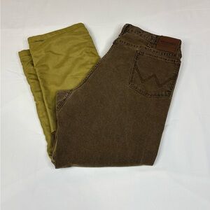 Wrangler Mens Pro Gear Brush Pants 40x30 Green Brown Brush Guard Hunting PG101NB